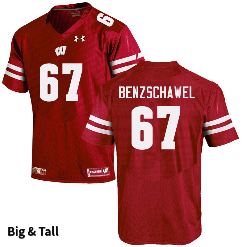 Wisconsin Badgers Men's #67 JP Benzschawel NCAA Under Armour Authentic Red Big & Tall College Stitched Football Jersey QV40H56NO